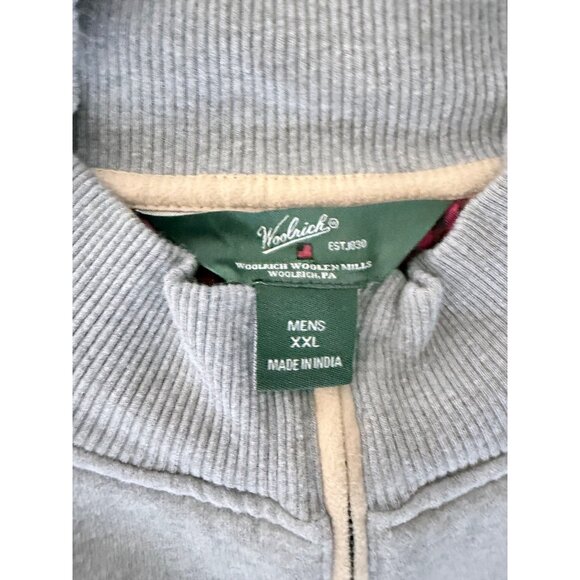 Woolrich Pullover 1/4 Zip Sweatshirt Mens XXL Grey Elbow Patches - Picture 11 of 14